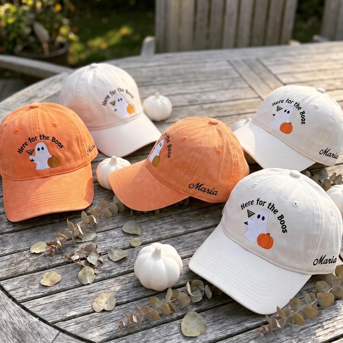 Custom Name Date Here for the Boos Hat, Halloween Ghost Embroidered Dad Hat
