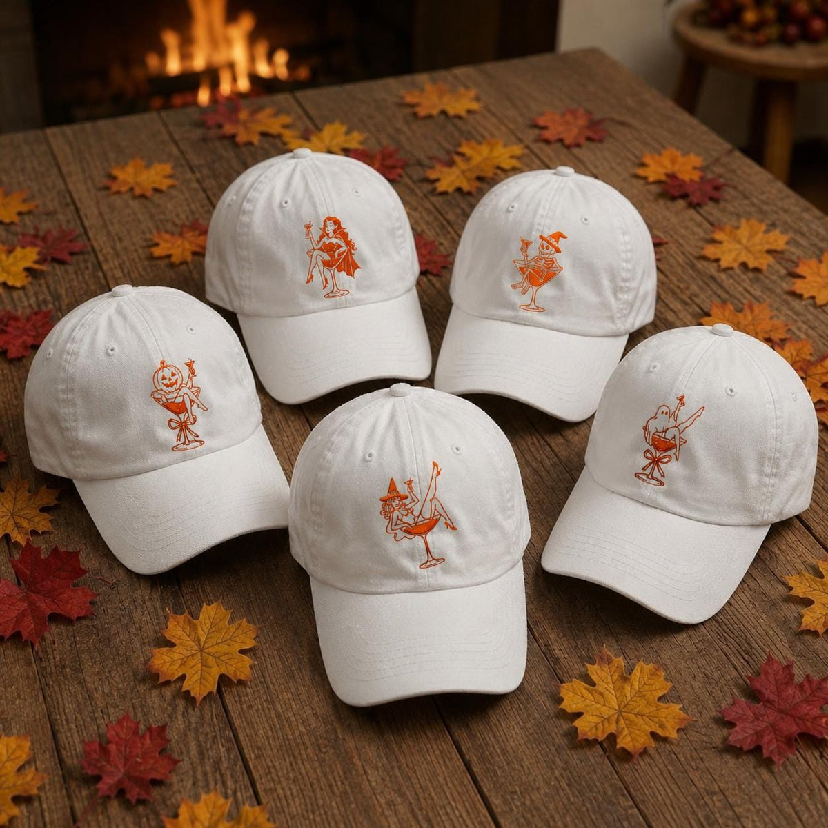 Spooky Cocktail Embroidered Hat, Halloween Bachelorette Baseball Cap, Matching Girls Party Gift