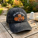 Tis the Season Embroidered Hat, Autumn Football Pumpkin Dad Cap