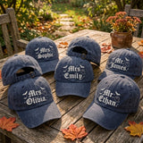 Custom Embroidered Halloween Hat, Personalized Wife Ghost Bat Hat, Gothic Spooky Season Hat, Custom Name Halloween Cap