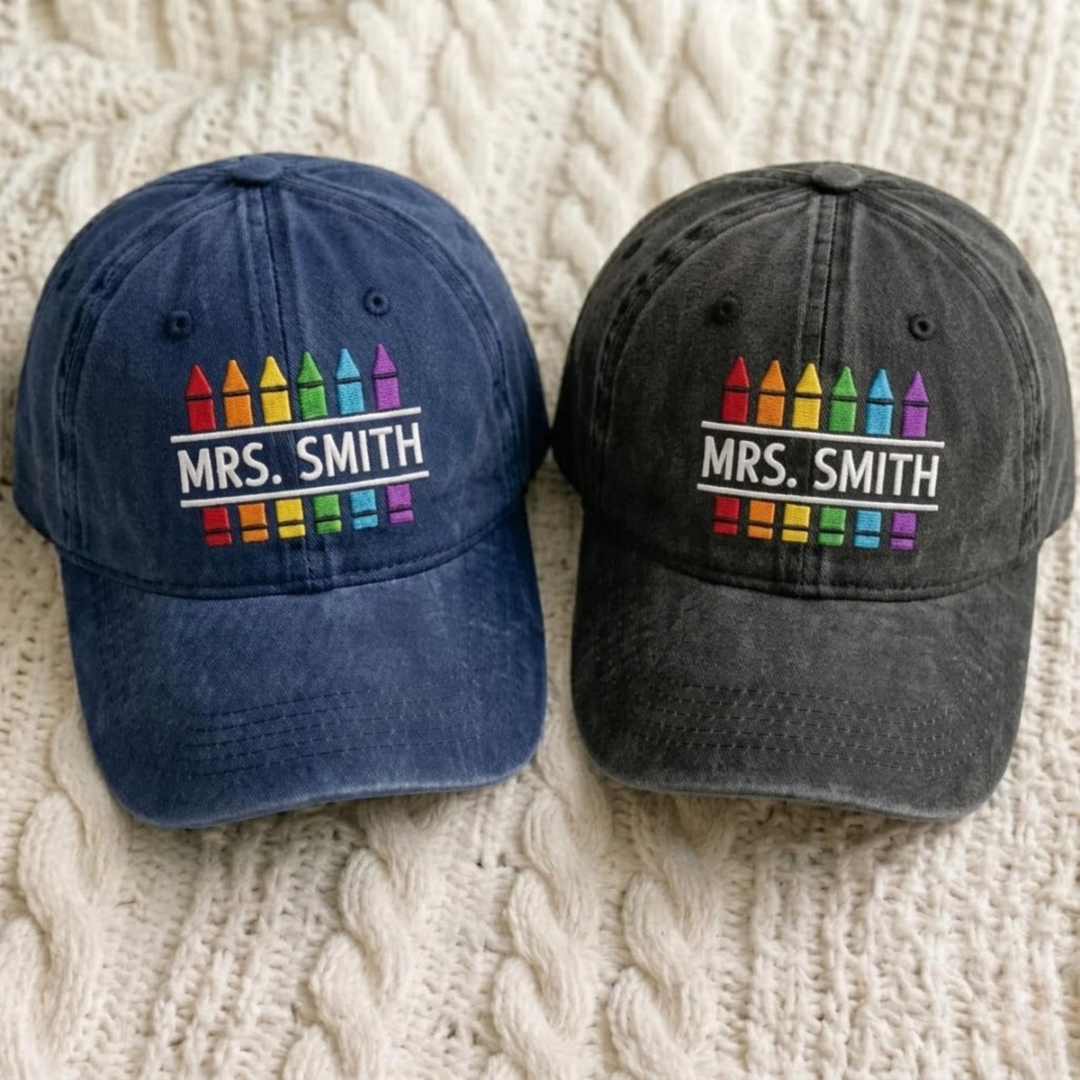 Personalized Embroidered Teacher Hat, Custom Name Back to School Cap