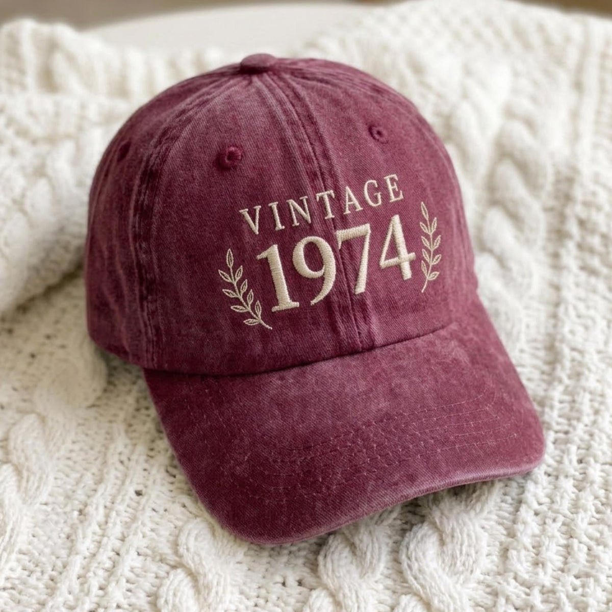 Custom Birth Year Embroidered Cap, Vintage Personalized Hat, Retro Birthday Gift, Custom Year Hat, Embroidered Birthday Cap, Vintage Gift