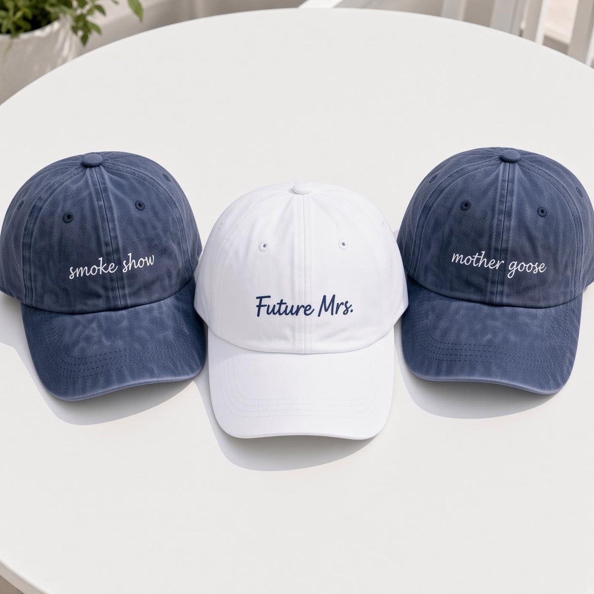 Custom Future Mrs & Squad Embroidered Hat - Bachelorette Group Party Cap