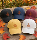 Autumn Leaf Embroidered Hat, Fall Season Cap, Thanksgiving Gift, Personalized Fall Accessory, Pumpkin Spice Vibes Hat