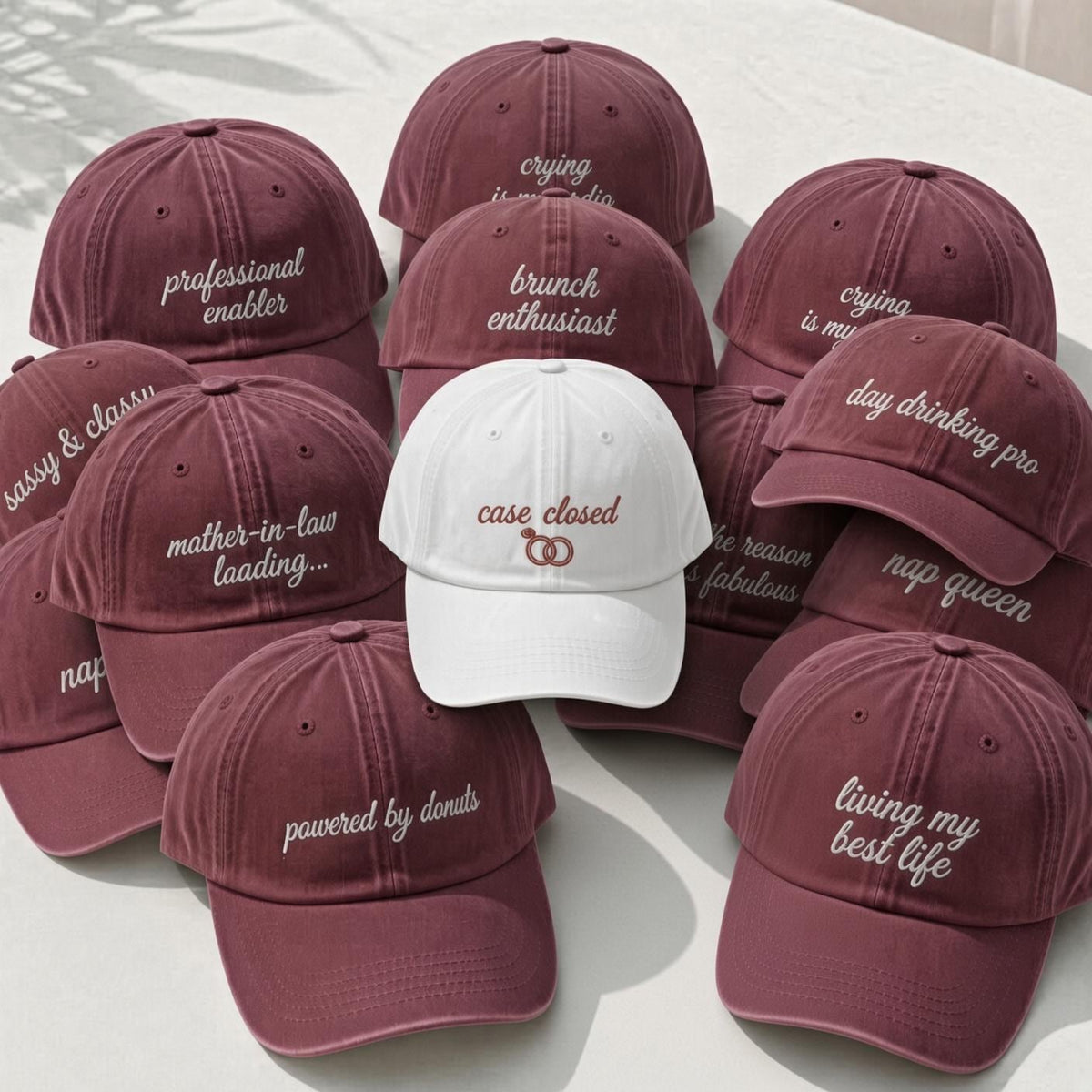 Custom Funny Quote Embroidered Hat - Case Closed Bachelorette Party Cap