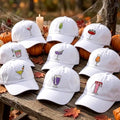 Custom Spooky Cocktail Embroidered Hat, Halloween Drink White Dad Hat, Witch Brew Martini Potion Baseball Cap, Bachelorette Fall Season Gift