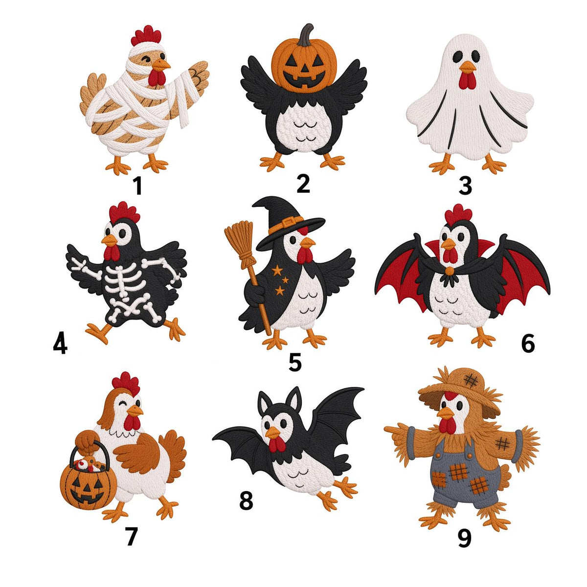 Halloween Chicken Embroidered Hat, Cute Ghost Pumpkin Chick Baseball Cap, Funny Fall Gift