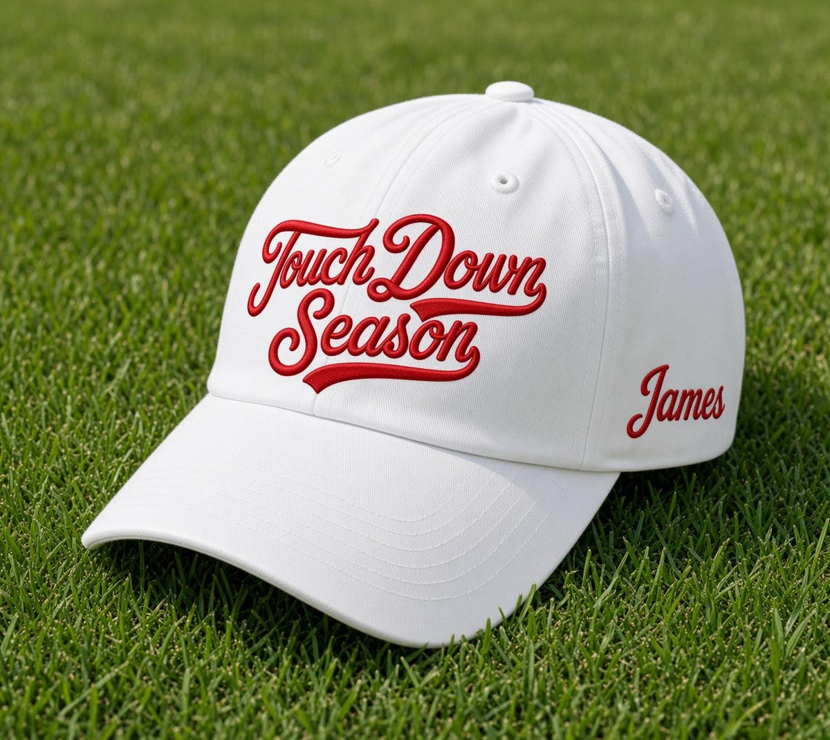 Custom Touchdown Season Embroidered Hat - Vintage Game Day Football Cap
