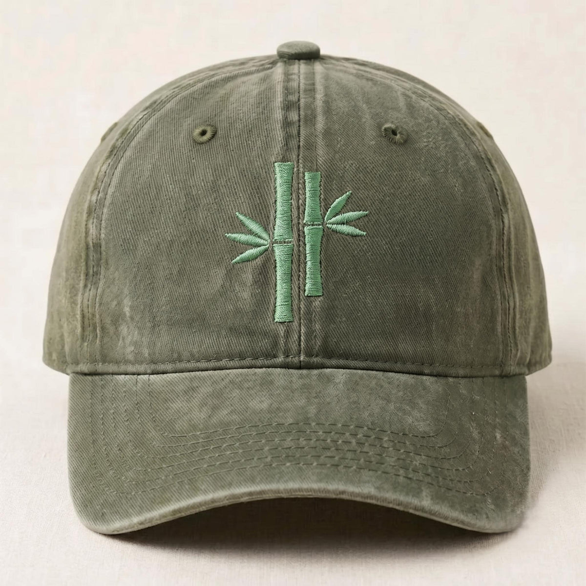 Mahjong Embroidered Hat, Nature Inspired Baseball Cap, Zen Style Dad Hat, Plant Lover Gift, Minimalist Botanical Cap