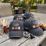 Custom Name It's Giving Thanks Hat, Embroidered Thanksgiving Food Washed Cotton Dad Hat, Cute Fall Season Baseball Cap, Autumn Gift For Her