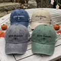 Custom Name Give Thanks Cross Hat, Embroidered Christian Dad Hat, Vintage Washed Faith Baseball Cap, Thanksgiving Autumn Fall Gift For Her