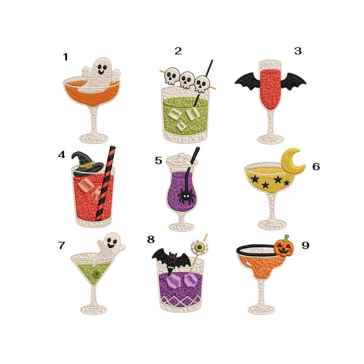 Spooky Cocktail Embroidered Hat, Halloween Ghost Drink Baseball Cap, Fall Party Gift