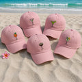 Mini Cocktail Embroidered Hat, Martini Spritz Baseball Cap, Summer Beach Vacation Gift