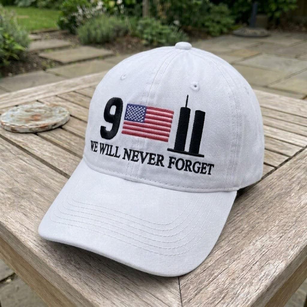 September 11 Memorial Embroidered Hat, Twin Towers American Flag Baseball Cap, Remembrance Gift