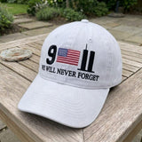 September 11 Memorial Embroidered Hat, Twin Towers American Flag Baseball Cap, Remembrance Gift