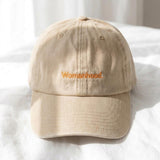 Minimalist Womanhood Embroidered Hat, Neutral Cotton Baseball Cap, Women's Empowerment Gift