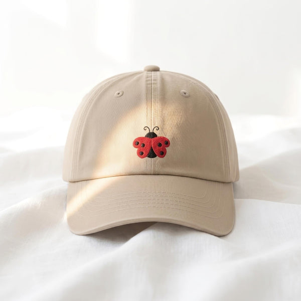 Ladybug Embroidered Hat, Minimalist Cottagecore Baseball Cap, Garden Lover Gift