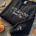 Custom Football Coquette Bow Sweatshirt, Personalized Sleeve Name Game Day Crewneck