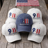 9/11 Memorial Embroidered Hat, Forever In Our Hearts Baseball Cap, Patriotic Tribute Headwear, Remembrance Gift, Never Forget Accessory