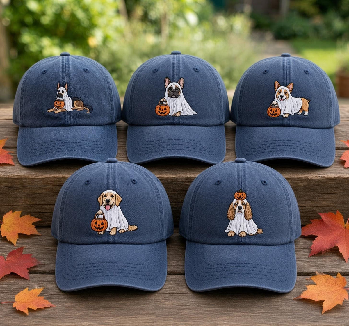 Custom Dog Pumpkin Halloween Embroidered Hat - Cute Fall Pet Lover Cap