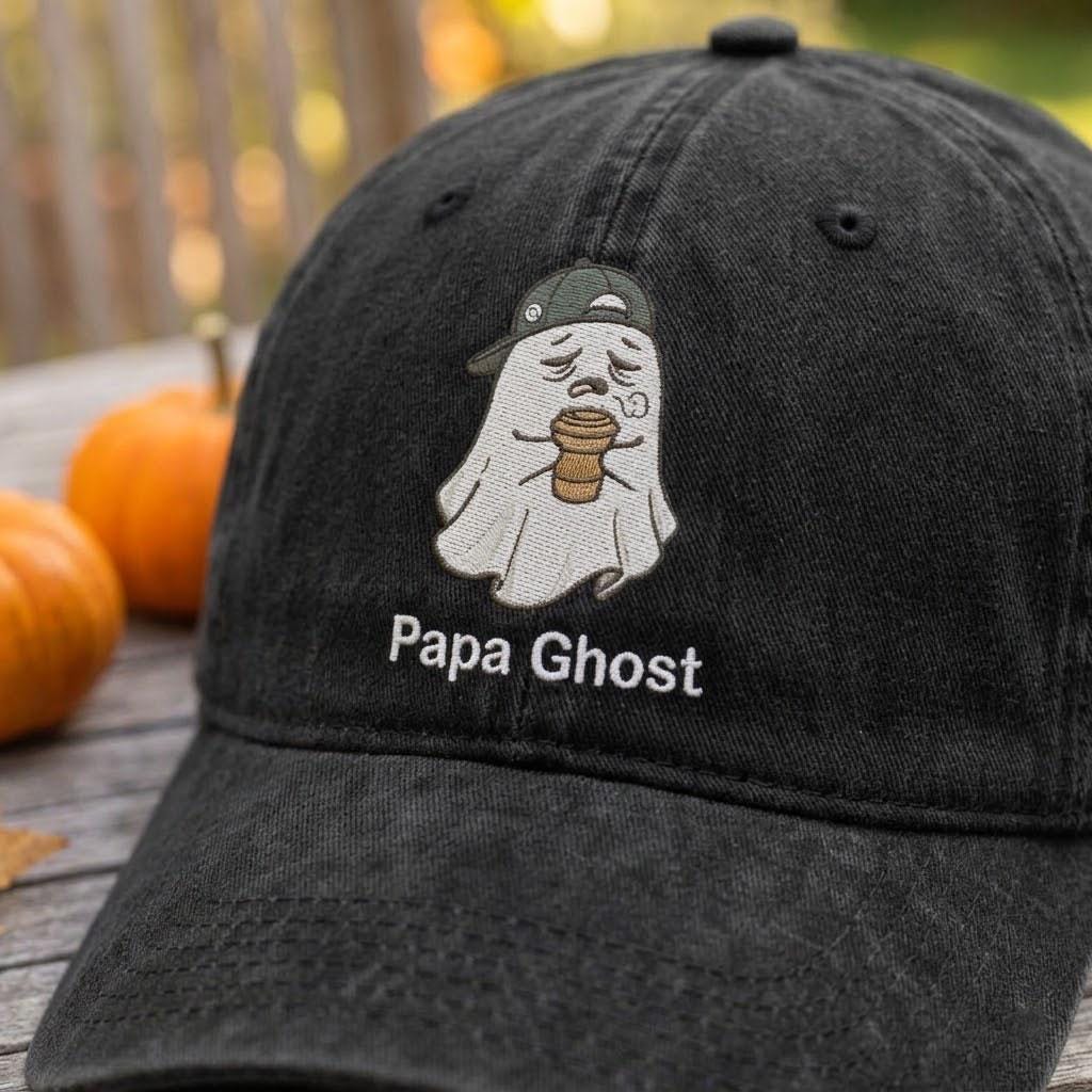 Custom Matching Family Ghost Halloween Hat, Papa Ghost Mama Ghost Embroidered Dad Hat, Mini Boo Cute Spooky Baseball Cap Family Gift