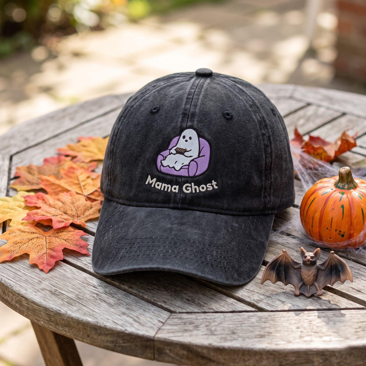 Custom Matching Family Ghost Halloween Hat, Papa Ghost Mama Ghost Embroidered Dad Hat, Mini Boo Cute Spooky Baseball Cap Family Gift