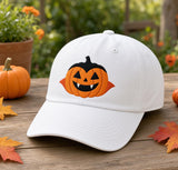 Custom Halloween Pumpkin Embroidered Hat, Witch Cat Mummy Bat Dad Hat, Vintage Washed Baseball Cap, Personalized Spooky Fall Costume Gifts