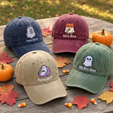 Custom Matching Family Ghost Halloween Hat, Papa Ghost Mama Ghost Embroidered Dad Hat, Mini Boo Cute Spooky Baseball Cap Family Gift