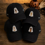 Personalized Ghost Dog Embroidered Hat, Custom Pet Name Halloween Baseball Cap