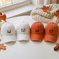 Jack O Lantern Face Embroidered Hat, Cute Halloween Pumpkin Baseball Cap, Fall Party Gift