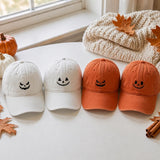 Jack O Lantern Face Embroidered Hat, Cute Halloween Pumpkin Baseball Cap, Fall Party Gift