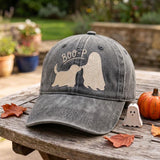 Embroidered Ghost Dog Hat, Boo-p Halloween Baseball Cap