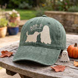 Embroidered Ghost Dog Hat, Boo-p Halloween Baseball Cap