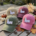 Custom Name Ghost Dachshund Embroidered Hat, Halloween Wiener Dog Dad Hat, Spooky Doxie Baseball Cap, Fall Season Gift for Dog Lover