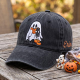 Custom Name Ghost Reading Book Embroidered Hat