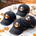 Custom Reading Ghost Embroidered Hat - Halloween Book Lover Baseball Cap