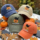 Custom Black Cat Halloween Embroidered Dad Hat