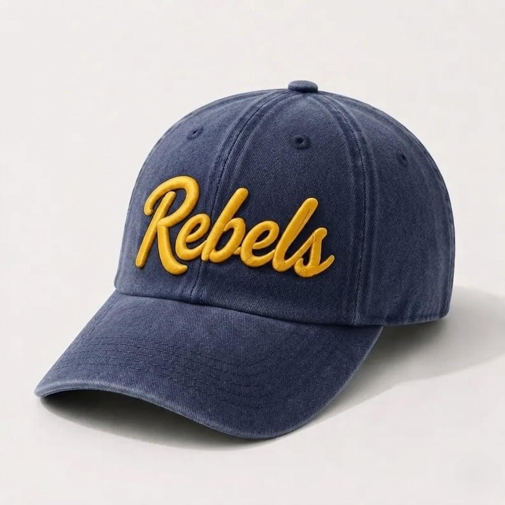 Custom 3D Puff Letter Embroidered Dad Cap, Personalized Team Mascot Baseball Hat, School Spirit Headwear, Varsity Sports Gift