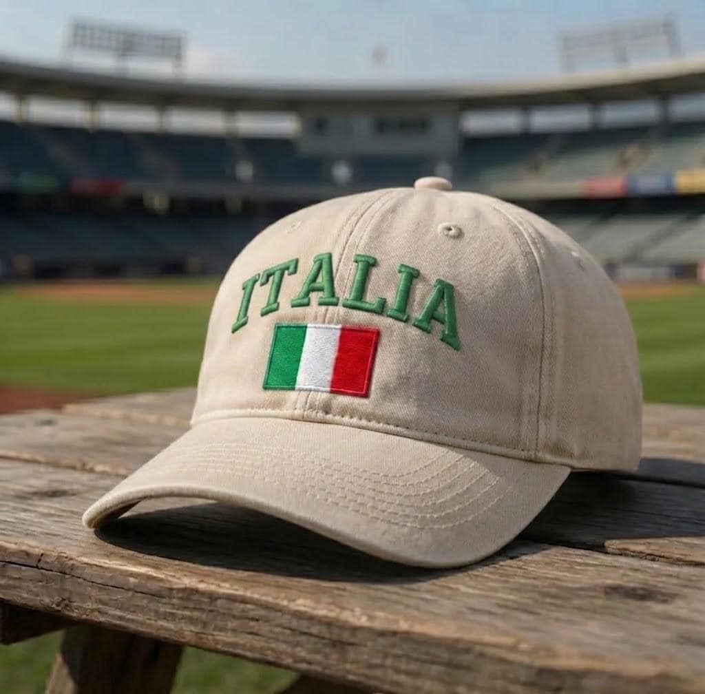 Italy Flag Embroidered Dad Hat, Italian National Flag Washed Cotton Baseball Cap, Travel Gift