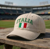 Italy Flag Embroidered Dad Hat, Italian National Flag Washed Cotton Baseball Cap, Travel Gift