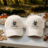 Skeleton Hand Bride Embroidered Hat, Halloween Bachelorette Baseball Cap, Spooky Bridal Party Gift