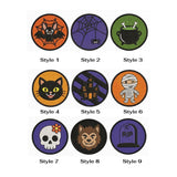 Custom Halloween Patch Embroidered Hat, Cute Spooky Season White Dad Hat, Black Cat Skull Witch Bat Baseball Cap, Autumn Fall Gift