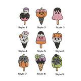 Custom Spooky Ice Cream Embroidered Hat, Cute Halloween Popsicle Dad Hat, White Baseball Cap, Pastel Goth Sweet Treat Fall Season Gift