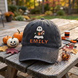Custom Ghost Football Embroidered Dad Hat