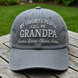 Personalized Grandpa Embroidered Hat, Custom Grandkids Names Dad Hat, Gift for Grandfather