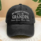 Personalized Grandpa Embroidered Hat, Custom Grandkids Names Dad Hat, Gift for Grandfather