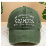 Personalized Grandpa Embroidered Hat, Custom Grandkids Names Dad Hat, Gift for Grandfather