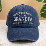 Personalized Grandpa Embroidered Hat, Custom Grandkids Names Dad Hat, Gift for Grandfather