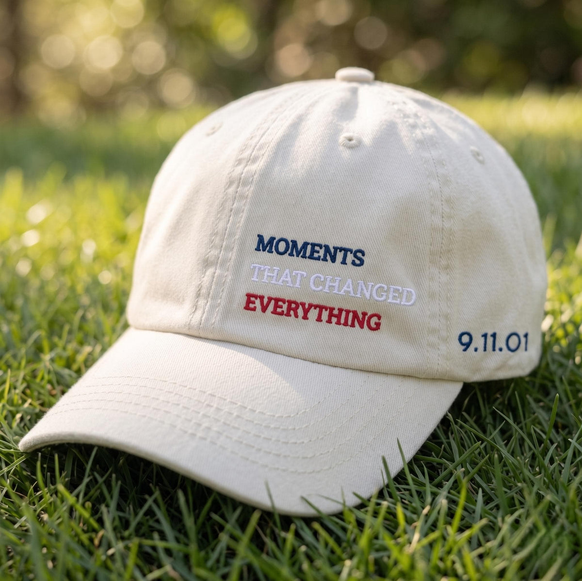 Moments That Changed Everything 9/11 Embroidered Hat - Patriotic American Memorial Tribute Cotton Dad Cap