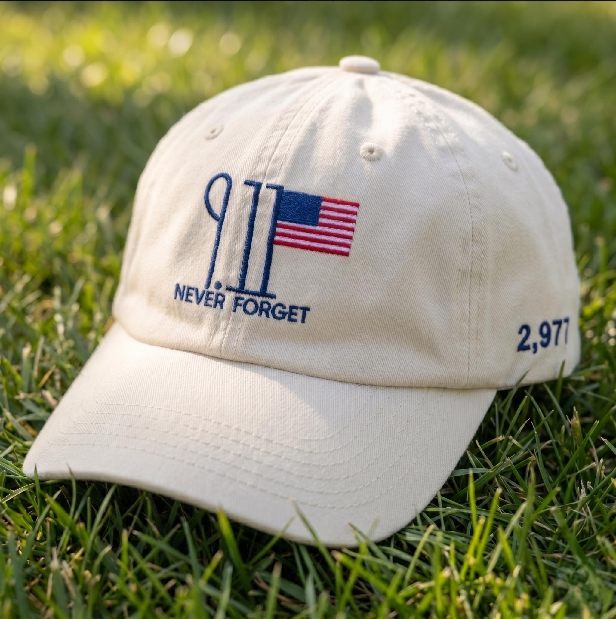 9/11 Never Forget US Flag Embroidered Hat, Memorial Baseball Cap, Patriotic Accessory, Vintage Wash Cap, Unisex Gift